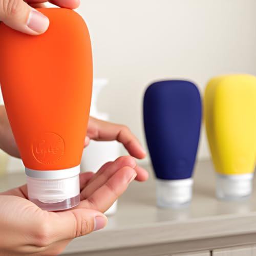 Travel Bottles for Toiletries (Yellow-Navy Blue-Orange)