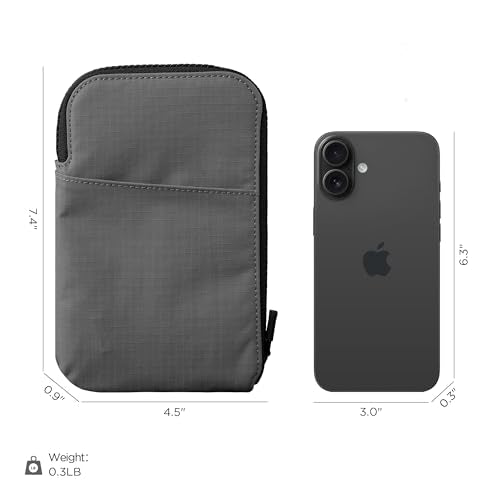 Zip Travel Wallet RFID Blocking Passport Holder Grey (Grey)