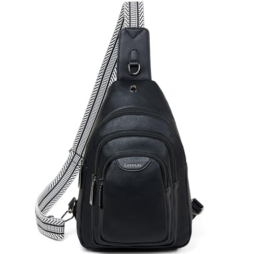 10L Crossbody Sling Bag for Women Men Anti Theft Cross Body Fanny Pack Belt Bag Purse Gifts for Women Faux Leather (10L / 10l-black)