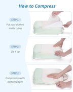 Compression Packing Cubes for Women Kids (BA-Stripe Combined / 6 Set)