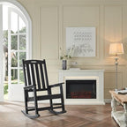 Outdoor Rocking Chairs Set of 2 (Black / 2 pack)