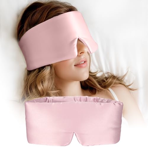 Silk Sleep Mask for Women and Men (Pink)