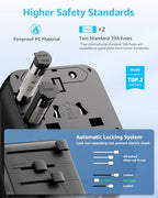 Pro” Universal Travel Adapter 3 USB (3C+2A 45W / Black)