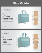 Hanging Travel Toiletry Bag Women Men (Light Blue / Medium)
