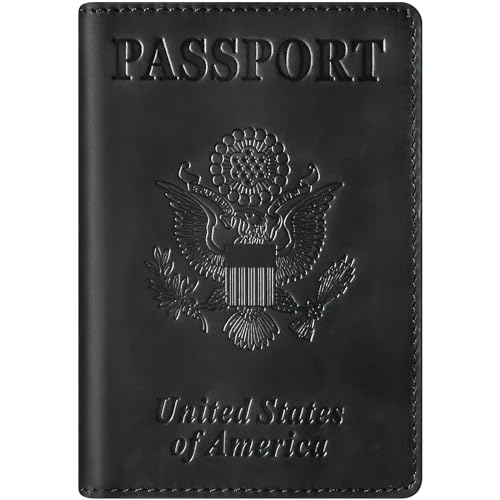 Premium Leather Passport Holder Covers (Black)