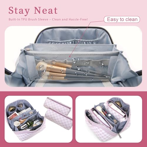 Travel Makeup Bag Organizer Cosmetic Bag (08-B-Pink)