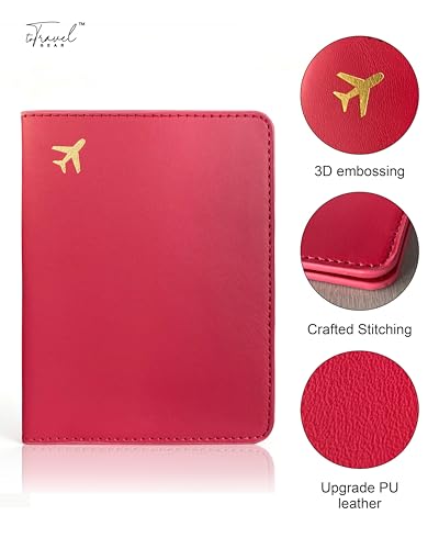 Passport Holder for Travel Essentials (Wine Red)