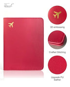 Passport Holder for Travel Essentials (Wine Red)