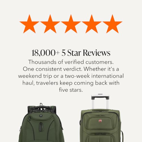 Sion Softside Expandable Spinner Luggage Durable Lightweight Travel Suitcase (2-Piece Set (Carry-On/Backpack) / Evergreen)