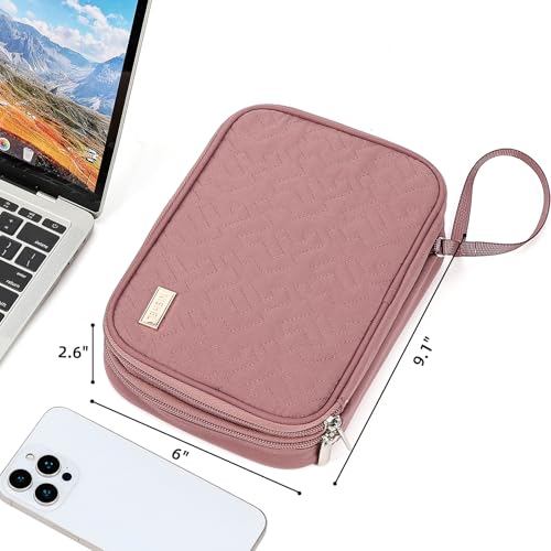 Electronics Travel Organizer Cord Case (Large / Rose-wood Pink)
