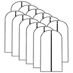 Garment Bags for Hanging Clothes 12 PCS Transparent Waterproof Dustproof Storage for Wardrobe Storage Suit Covers for Closet Clear Reuse Full Zipper for Costumes Suits Coats 24''x48'' (24'' x 48''/12 Pack / Black-Translucent)