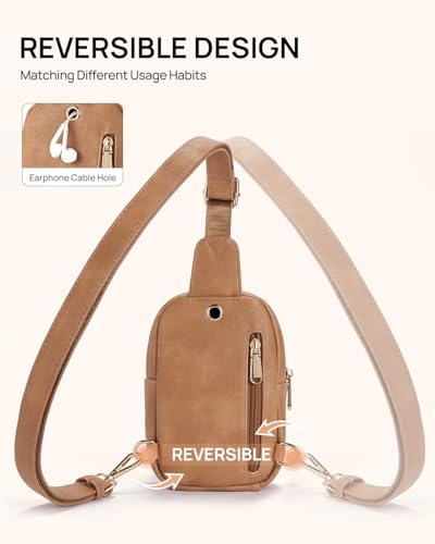 Crossbody Bags for Women Leather Cross Body Sling Bag for Woman Travel Camel Brown (1-camel Brown)