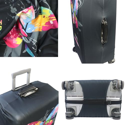 Thicker Luggage Cover Elastic Suitcase Cover Protector Fits 18 (Butterfly / L)