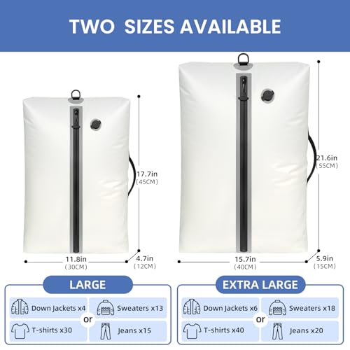 TPU Vacuum Bag for Travel (White / ExtraLarge)