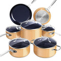 Healthy Duralon Blue Ceramic Nonstick Cookware Set (Apricot Orange / 12pc Set)
