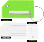 8 Pack Initial Luggage Tags for Suitcases Airplane Travel Essentials (Green / Letter Z)