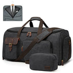 Garment Bags for Travel Canvas Duffle Bags for Men Hanging Suitcase (Black)