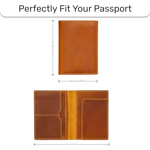 Leather Passport Holder (Brown / Solid)