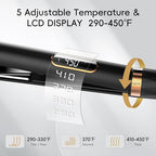 Titanium Flat Iron Hair Straightener and Curler 2 in 1 (Black Gold)