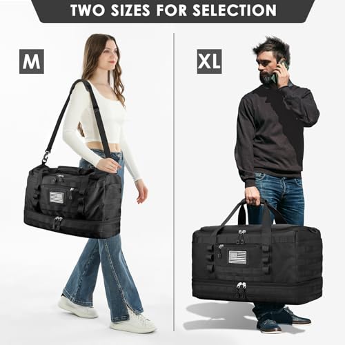Travel Bag for Men Women (Black / X-Large)