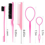 8Pcs Hair Brushes Set wit (Pink)