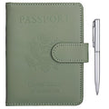 Passport Holder for Travel Women Men (B-Matcha Green / Upgraded)