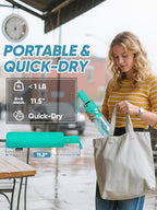 Windproof Travel Umbrellas for Rain and Sun (Clear-Mint / 1 PK)