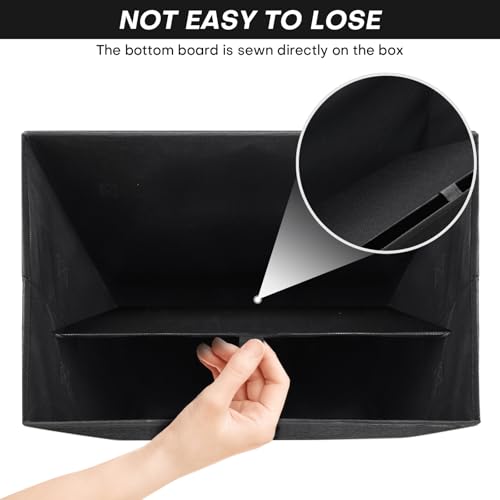 Large 42 Quarts Fabric Storage Bins with Lids [2 (Black / Large - 2 Pack)