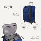 Sion Softside Expandable Spinner Luggage Durable Lightweight Travel Suitcase (2-Piece Set (Carry-On/Large) / Blue)