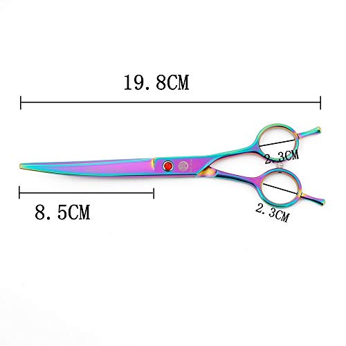 7" Dog Grooming Scissors Set with Rhinestone Accent (Rainbow)