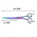 7" Dog Grooming Scissors Set with Rhinestone Accent (Rainbow)