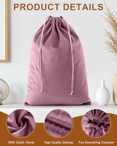 2 Pcs Shoe Bags for Travel (Parfait Pink / 17.3"x12.6")