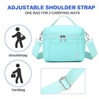 NOL Insulated Lunch Bags for Women Cooler Bag Lightweight Nylon Waterproof Lunch Box for Work Cyan Small 4L (Cyan / Small (4 Liters))