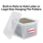 Plastic File Box with Snap Lid (Clear)