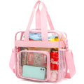 Clear Bag for Stadium Events With Shoulder Strap for Women (Clear#Pink)