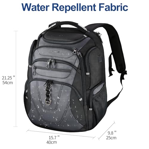 Travel Laptop Backpack 18.4 Inch XXXL Computer Backpack for Men (Black/Grey / 18.4 inch)