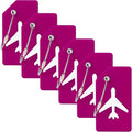 6 Pack Silicone Luggage Tags for Suitcases (Set of 6 / Cranberry)