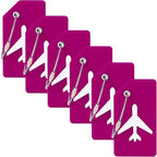 6 Pack Silicone Luggage Tags for Suitcases (Set of 6 / Cranberry)