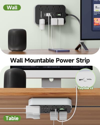 Power Strip Surge Protector (01-5 FT Power Strip(6 USB 4.8A Max))