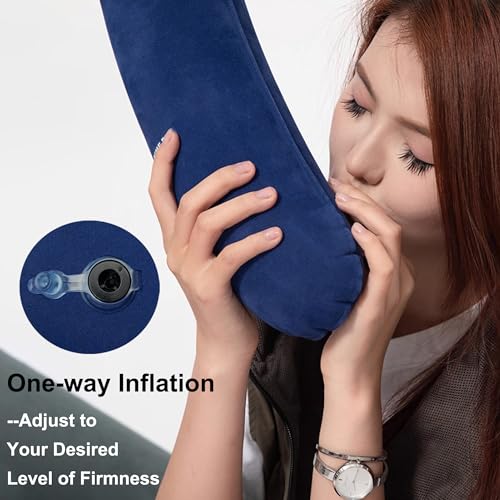 Inflatable Travel Body Pillow (Navy)