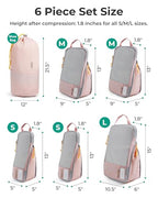 6 Set Compression Packing Cubes for Travel (Camel / Set of 6)