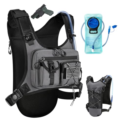 USA Patent Running Hydration Vest Backpack (Grey-02 / Standard)