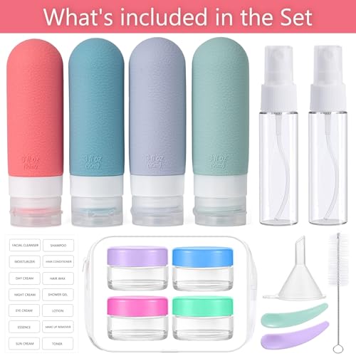 16pack Travel Bottles for Toiletries (16PCS/Warm Color)