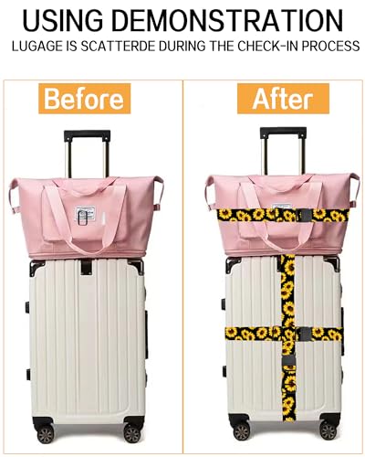 Luggage Straps for Suitcases (Cute Sunflowers)