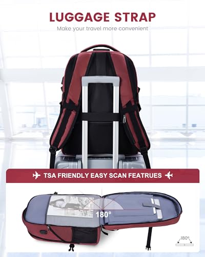 Large Laptop Backpack for Men (Red&white / 15.6 inch)