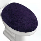 Microfiber Elongated Toilet Seat Cover 19.5"x 15" Machine Washable (Dark Purple / Elongated)