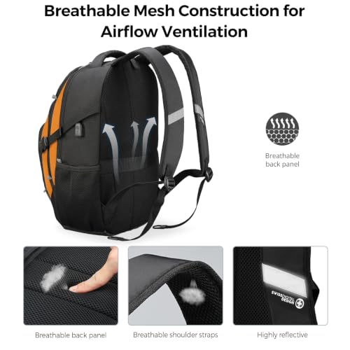 Design Laptop Backpack for Men with USB Charging Port SD803 (Orange/Black / Standard)