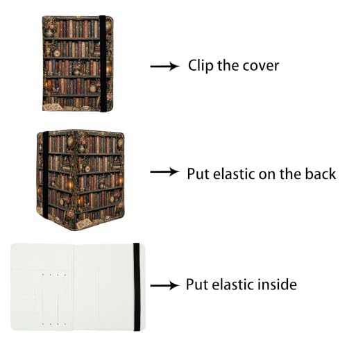 Bookshelf Passport Holders Leather Passport Wallet for Travel Essentials (Bookshelf / One Size)
