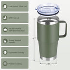 20oz Tumbler Bulk with Lid (Army Green / 20 Ounces-12)