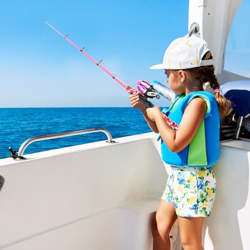 2 Pack Kids Fishing Pole (Pink+Light Pink)
